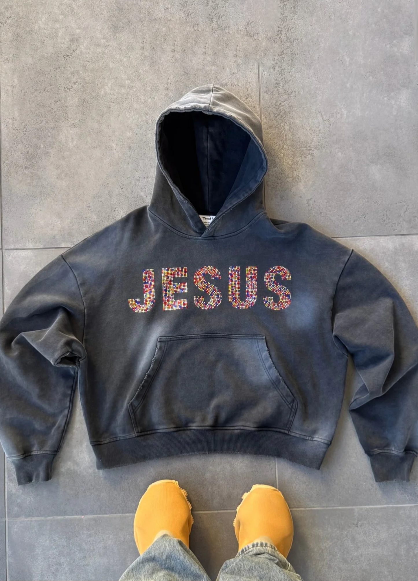 Unisex "JESUS" Rhinestone Hoodie