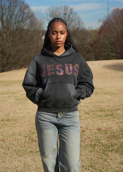 Unisex "JESUS" Rhinestone Hoodie